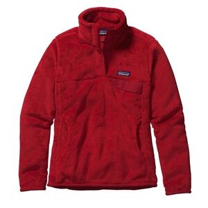 PATAGONIA Crimson Red Re-Tool Snap Sherpa Jacket Pullover Top